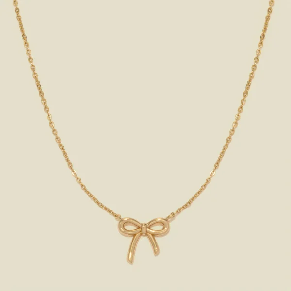 Crystal Bow Dainty Necklace (GOLD OR SILVER) - Image 2