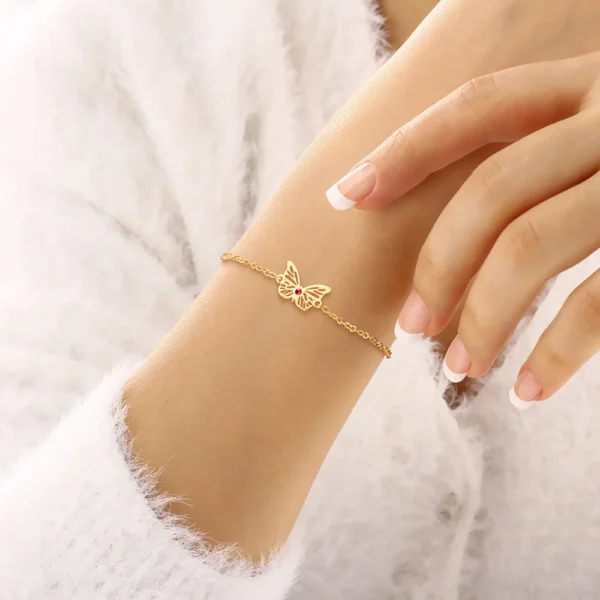 Crystal Butterfly Pearl Bracelet