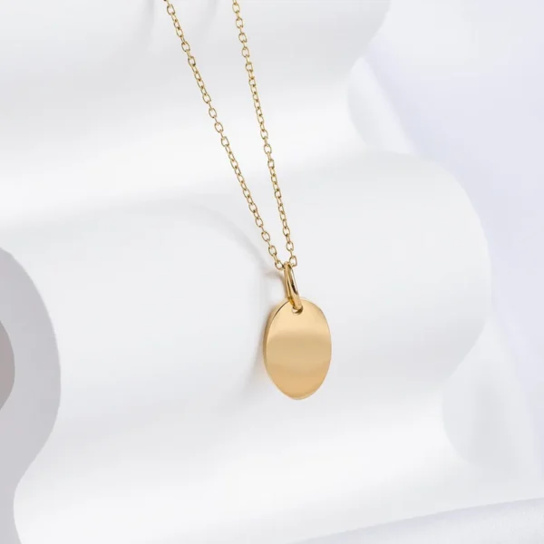 New Minimalist Oval Gold-Plated Name Necklace - Image 4