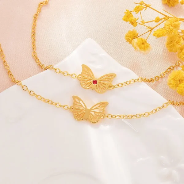 Crystal Butterfly Pearl Bracelet - Image 3