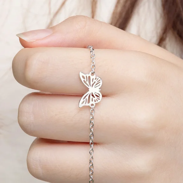 Crystal Butterfly Pearl Bracelet - Image 2