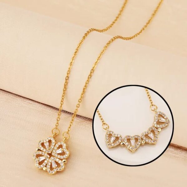Magnetic Clover Heart Necklace - Image 2