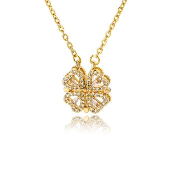 Magnetic Clover Heart Necklace - Image 3