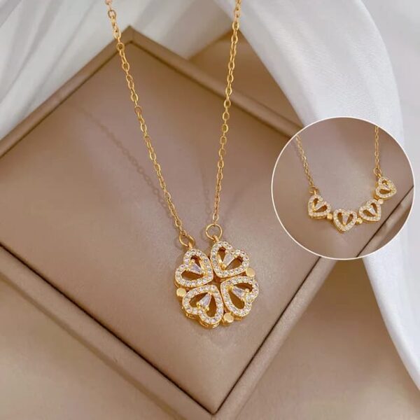 Magnetic Clover Heart Necklace - Image 5