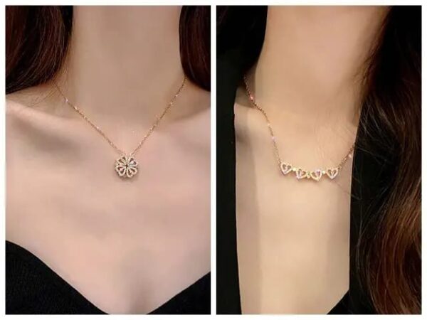 Magnetic Clover Heart Necklace