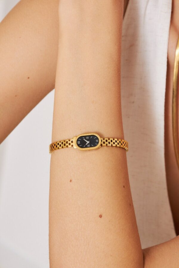 Black Watch Gold-Plated Bracelet | Gold Cuff Bangle - Image 4