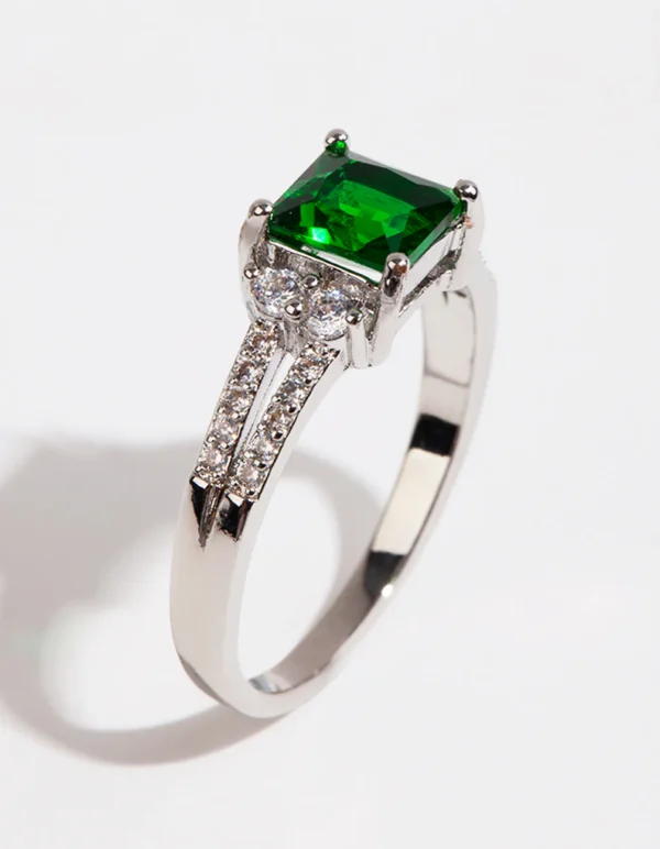 Green Cubic Zirconia Ring - Image 2