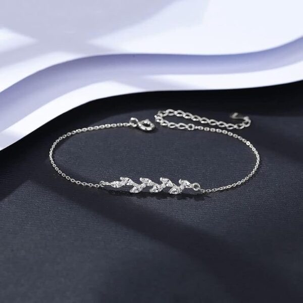 Silver Zircon Ferns Bracelet - Image 2
