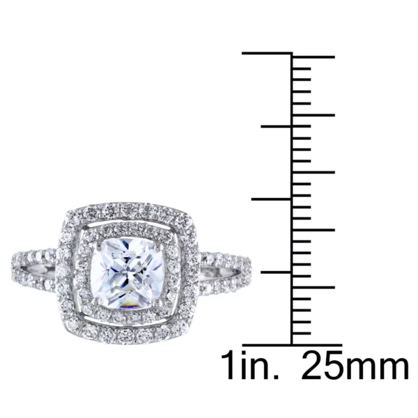 Amour Sterling Silver Cubic Zirconia Engagement Ring - Image 3