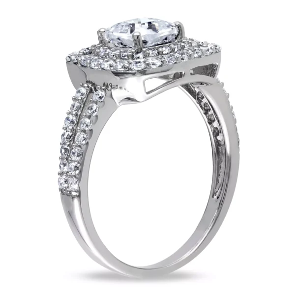 Amour Sterling Silver Cubic Zirconia Engagement Ring - Image 4